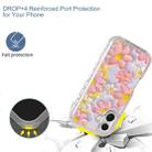 For iPhone 16 Small Fresh Sticker PC + TPU Shockproof Phone Case(Pink Flower) - 2