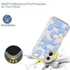 For iPhone 16 Small Fresh Sticker PC + TPU Shockproof Phone Case(Blue Flower) - 2