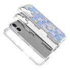 For iPhone 16 Small Fresh Sticker PC + TPU Shockproof Phone Case(Blue Flower) - 3