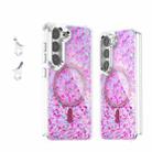 For Samsung Galaxy S23 5G Epoxy Glitter MagSafe Magnetic TPU Phone Case(Plum Red) - 1