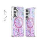 For Samsung Galaxy S24 5G Epoxy Glitter MagSafe Magnetic TPU Phone Case(Pink) - 1