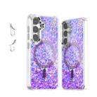 For Samsung Galaxy S24 5G Epoxy Glitter MagSafe Magnetic TPU Phone Case(Purple) - 1