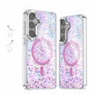 For Samsung Galaxy S24+ 5G Epoxy Glitter MagSafe Magnetic TPU Phone Case(Pink) - 1