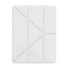 For iPad Air 13 2024 Baseus Minimalist Series Y-shaped Tri-fold Leather Tablet Case(White) - 1