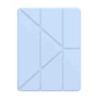 For iPad Air 13 2024 Baseus Minimalist Series Y-shaped Tri-fold Leather Tablet Case(Blue) - 1