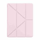 For iPad Pro 11 2024 Baseus Minimalist Series Y-shaped Tri-fold Leather Tablet Case(Pink) - 1