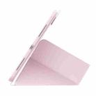 For iPad Air 13 2024 Baseus Minimalist Series Y-shaped Tri-fold Magnetic Leather Tablet Case(Pink) - 2