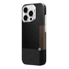 For iPhone 16 Pro TGVIS Carbon Fiber Series MagSafe Phone Case(Black Yellow) - 1