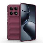 For Xiaomi 14T Pro 5G Global Magic Shield TPU + Flannel Phone Case(Wine Red) - 1