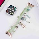 For Apple Watch 46mm / 49mm / 45mm / 44mm Shell Beads Chain Watch Band(Green) - 2