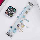 For Apple Watch 46mm / 49mm / 45mm / 44mm Shell Beads Chain Watch Band(Light Blue) - 2