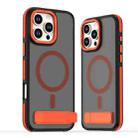 For iPhone 16 Pro Max Dual-Color Skin Feel Magsafe Phone Case with Holder(Orange) - 1