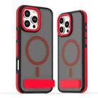 For iPhone 16 Pro Max Dual-Color Skin Feel Magsafe Phone Case with Holder(Red) - 1