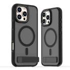 For iPhone 16 Pro Dual-Color Skin Feel Magsafe Phone Case with Holder(Black) - 1