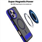 For iPhone 16 Pro Dual-Color Skin Feel Magsafe Phone Case with Holder(Blue) - 3