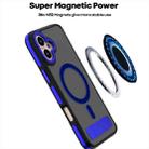 For iPhone 16 Dual-Color Skin Feel Magsafe Phone Case with Holder(Blue) - 3