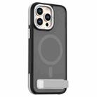 For iPhone 15 Pro Max Dual-Color Skin Feel Magsafe Phone Case with Holder(Grey) - 1