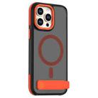 For iPhone 15 Pro Max Dual-Color Skin Feel Magsafe Phone Case with Holder(Orange) - 1