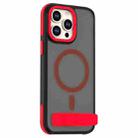 For iPhone 15 Pro Max Dual-Color Skin Feel Magsafe Phone Case with Holder(Red) - 1