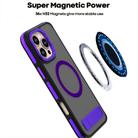 For iPhone 15 Pro Max Dual-Color Skin Feel Magsafe Phone Case with Holder(Purple) - 3