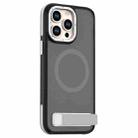 For iPhone 15 Pro Dual-Color Skin Feel Magsafe Phone Case with Holder(Grey) - 1