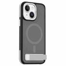 For iPhone 15 Plus / 14 Plus Dual-Color Skin Feel Magsafe Phone Case with Holder(Grey) - 1