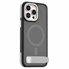 For iPhone 14 Pro Max Dual-Color Skin Feel Magsafe Phone Case with Holder(Grey) - 1