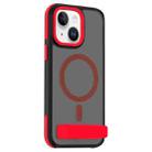 For iPhone 14 Dual-Color Skin Feel Magsafe Phone Case with Holder(Red) - 1