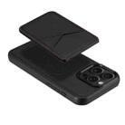 For iPhone 13 Pro ESEBLE E3 Plain Texture Card Slots MagSafe RFID Leather Case(Black) - 3