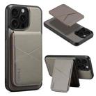 For iPhone 13 Pro ESEBLE E3 Plain Texture Card Slots MagSafe RFID Leather Case(Grey) - 1