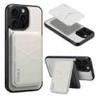 For iPhone 13 Pro Max ESEBLE E3 Plain Texture Card Slots MagSafe RFID Leather Case(Ivory) - 1