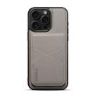 For iPhone 15 Plus / 14 Plus ESEBLE E3 Plain Texture Card Slots MagSafe RFID Leather Case(Grey) - 2