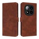 For Redmi Note 14 Pro 5G AZNS Skin Feel Calf Texture Flip Leather Phone Case(Brown) - 2