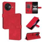 For Redmi K80 AZNS Skin Feel Calf Texture Flip Leather Phone Case(Red) - 1