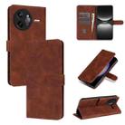 For Redmi K80 Pro AZNS Skin Feel Calf Texture Flip Leather Phone Case(Brown) - 1