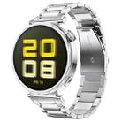 For Huawei Watch GT 5 41mm Curved Flat Buckle Three Beads Stainless Steel Watch Band(Silver) - 1