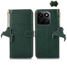 For Honor Play 60 Plus Genuine Leather Litchi Texture RFID Leather Phone Case(Green) - 1