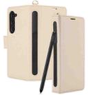 For Samsung Galaxy Fold3 5G Side Buckle Leather Phone Case(Apricot) - 2