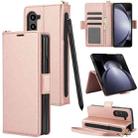 For Samsung Galaxy Fold4 5G Side Buckle Leather Phone Case(Rose Gold) - 1