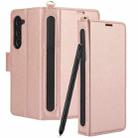 For Samsung Galaxy Fold4 5G Side Buckle Leather Phone Case(Rose Gold) - 2