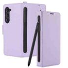 For Samsung Galaxy Fold4 5G Side Buckle Leather Phone Case(Light Purple) - 2