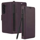 For Samsung Galaxy Fold4 5G Side Buckle Leather Phone Case(Dark Purple) - 2