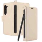 For Samsung Galaxy Fold4 5G Side Buckle Leather Phone Case(Apricot) - 2