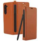 For Samsung Galaxy Fold4 5G Side Buckle Leather Phone Case(Brown) - 2