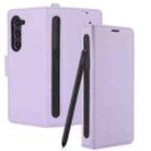 For Samsung Galaxy Fold6 5G Side Buckle Leather Phone Case(Light Purple) - 2