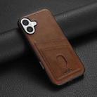 For iPhone 16 Plus AZNS K1 Series Card Slot Business Phone Case(Brown) - 2