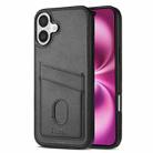 For iPhone 16 Plus AZNS K1 Series Card Slot Business Phone Case(Black) - 1