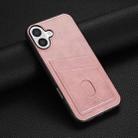 For iPhone 16 Plus AZNS K1 Series Card Slot Business Phone Case(Pink) - 2