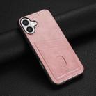 For iPhone 16 AZNS K1 Series Card Slot Business Phone Case(Pink) - 2