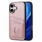 For iPhone 17 AZNS K1 Series Card Slot Business Phone Case(Pink) - 1